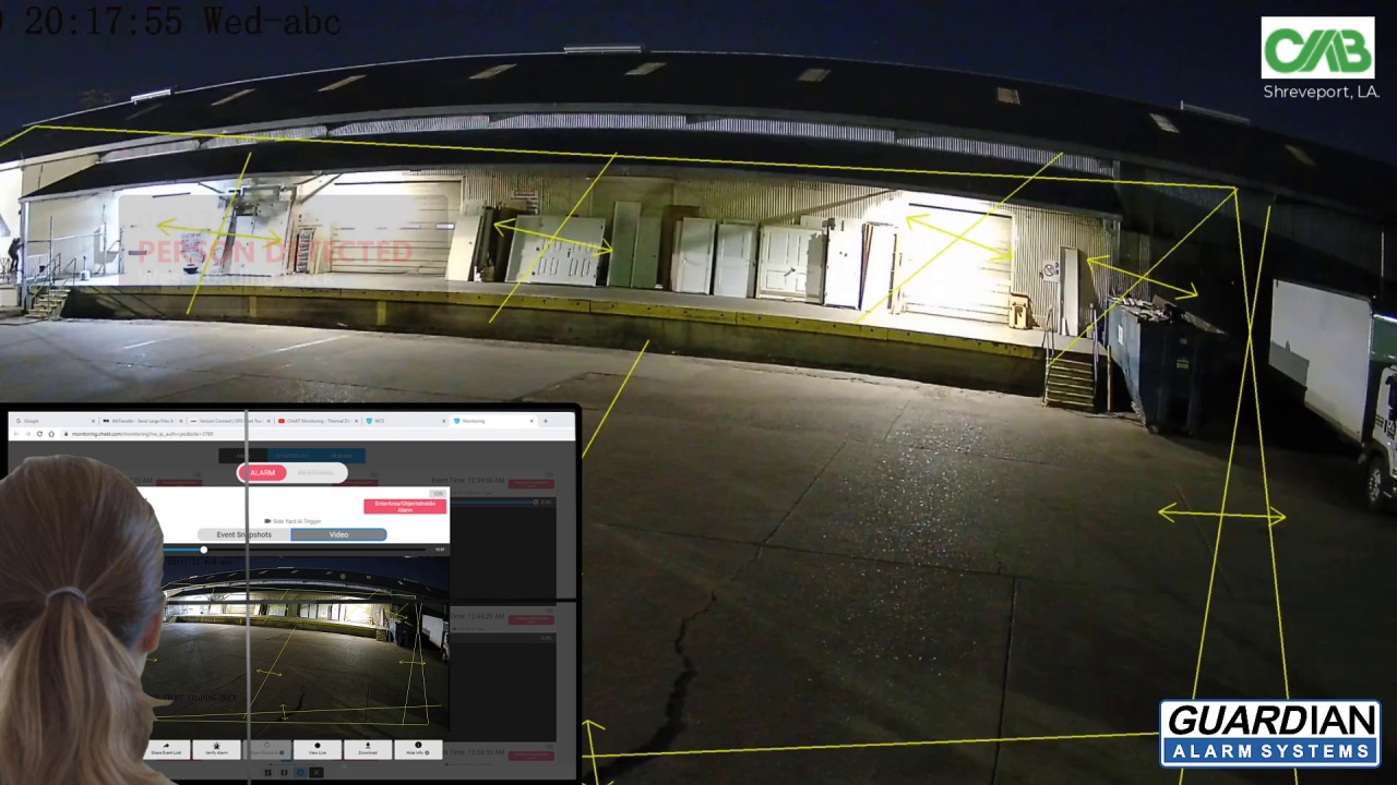 Security camera detecting activity at a protected property